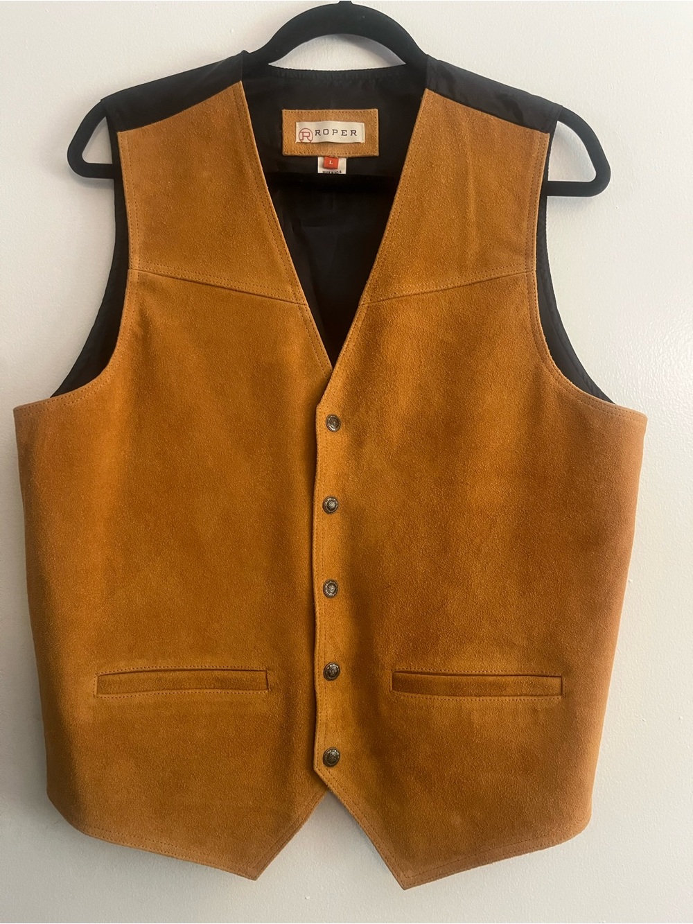 Roper Men's Suede Snap Front Vest